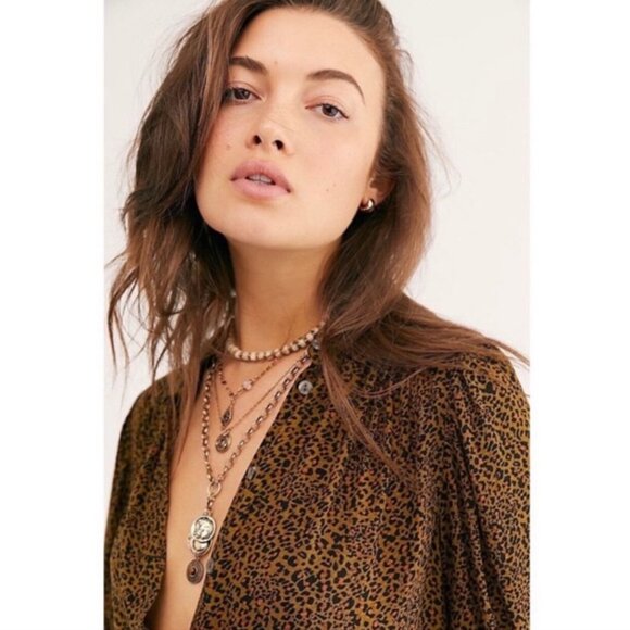 Free People Leopard Print Blouse - Picture 5 of 16